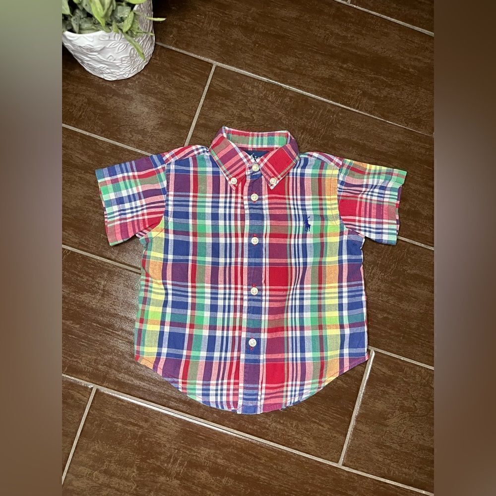 Ralph Lauren Polo plaid button up sz 12M